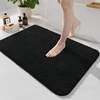 image:imageGray Bathroom Rug Set 2 Piece Bath Mat 21x34 ampU Shape Toilet Rug 21x21  AbsorbentWashableNon Slip Bathroom Rugs SetsContour Mat for ToiletBlack