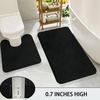 image:imageGray Bathroom Rug Set 2 Piece Bath Mat 21x34 ampU Shape Toilet Rug 21x21  AbsorbentWashableNon Slip Bathroom Rugs SetsContour Mat for ToiletBlack
