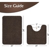 image:imageGray Bathroom Rug Set 2 Piece Bath Mat 21x34 ampU Shape Toilet Rug 21x21  AbsorbentWashableNon Slip Bathroom Rugs SetsContour Mat for ToiletBrown