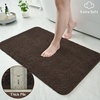image:imageGray Bathroom Rug Set 2 Piece Bath Mat 21x34 ampU Shape Toilet Rug 21x21  AbsorbentWashableNon Slip Bathroom Rugs SetsContour Mat for ToiletBrown