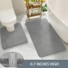 image:imageGray Bathroom Rug Set 2 Piece Bath Mat 21x34 ampU Shape Toilet Rug 21x21  AbsorbentWashableNon Slip Bathroom Rugs SetsContour Mat for ToiletGrey