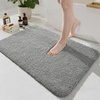 image:imageGray Bathroom Rug Set 2 Piece Bath Mat 21x34 ampU Shape Toilet Rug 21x21  AbsorbentWashableNon Slip Bathroom Rugs SetsContour Mat for ToiletGrey