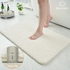 image:imageGray Bathroom Rug Set 2 Piece Bath Mat 21x34 ampU Shape Toilet Rug 21x21  AbsorbentWashableNon Slip Bathroom Rugs SetsContour Mat for ToiletIvory