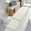 image:imageGray Bathroom Rug Set 2 Piece Bath Mat 21x34 ampU Shape Toilet Rug 21x21  AbsorbentWashableNon Slip Bathroom Rugs SetsContour Mat for ToiletIvory