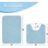 image:imageGray Bathroom Rug Set 2 Piece Bath Mat 21x34 ampU Shape Toilet Rug 21x21  AbsorbentWashableNon Slip Bathroom Rugs SetsContour Mat for ToiletLight Blue