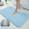 image:imageGray Bathroom Rug Set 2 Piece Bath Mat 21x34 ampU Shape Toilet Rug 21x21  AbsorbentWashableNon Slip Bathroom Rugs SetsContour Mat for ToiletLight Blue
