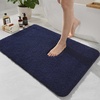 image:imageGray Bathroom Rug Set 2 Piece Bath Mat 21x34 ampU Shape Toilet Rug 21x21  AbsorbentWashableNon Slip Bathroom Rugs SetsContour Mat for ToiletNavy Blue