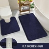 image:imageGray Bathroom Rug Set 2 Piece Bath Mat 21x34 ampU Shape Toilet Rug 21x21  AbsorbentWashableNon Slip Bathroom Rugs SetsContour Mat for ToiletNavy Blue