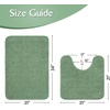 image:imageGray Bathroom Rug Set 2 Piece Bath Mat 21x34 ampU Shape Toilet Rug 21x21  AbsorbentWashableNon Slip Bathroom Rugs SetsContour Mat for ToiletSage Green