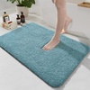 image:imageGray Bathroom Rug Set 2 Piece Bath Mat 21x34 ampU Shape Toilet Rug 21x21  AbsorbentWashableNon Slip Bathroom Rugs SetsContour Mat for ToiletSpa Blue