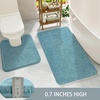 image:imageGray Bathroom Rug Set 2 Piece Bath Mat 21x34 ampU Shape Toilet Rug 21x21  AbsorbentWashableNon Slip Bathroom Rugs SetsContour Mat for ToiletSpa Blue