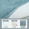 image:imageGray Bathroom Rug Set 2 Piece Bath Mat 21x34 ampU Shape Toilet Rug 21x21  AbsorbentWashableNon Slip Bathroom Rugs SetsContour Mat for ToiletSpa Blue