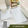 image:imageGray Bathroom Rug Set 2 Piece Bath Mat 21x34 ampU Shape Toilet Rug 21x21  AbsorbentWashableNon Slip Bathroom Rugs SetsContour Mat for ToiletWhite