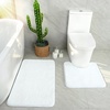 image:imageGray Bathroom Rug Set 2 Piece Bath Mat 21x34 ampU Shape Toilet Rug 21x21  AbsorbentWashableNon Slip Bathroom Rugs SetsContour Mat for ToiletWhite