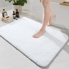 image:imageGray Bathroom Rug Set 2 Piece Bath Mat 21x34 ampU Shape Toilet Rug 21x21  AbsorbentWashableNon Slip Bathroom Rugs SetsContour Mat for ToiletWhite