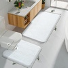 image:imageGray Bathroom Rug Set 2 Piece Bath Mat 21x34 ampU Shape Toilet Rug 21x21  AbsorbentWashableNon Slip Bathroom Rugs SetsContour Mat for ToiletWhite