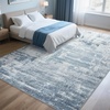 image:imageHOMORE 5x7 Area Rug Grey Rugs for Living Room Modern Carpet for Bedroom  AbstractWashableLow PileNon Slip Rugs for Dining Room DormBlue