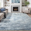 image:imageHOMORE 5x7 Area Rug Grey Rugs for Living Room Modern Carpet for Bedroom  AbstractWashableLow PileNon Slip Rugs for Dining Room DormBlue