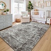 image:imageHOMORE 5x7 Area Rug Grey Rugs for Living Room Modern Carpet for Bedroom  AbstractWashableLow PileNon Slip Rugs for Dining Room DormBrown