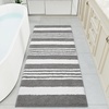 image:imageHOMORE Bathroom Runner Rug 24x60 Inch Washable Non Slip Bathroom Rug Long Absorbent Bath Rugs Quickly Dry Plush Bath Mats for Sink Shower Floor Navy BlueGrey