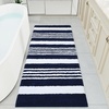image:imageHOMORE Bathroom Runner Rug 24x60 Inch Washable Non Slip Bathroom Rug Long Absorbent Bath Rugs Quickly Dry Plush Bath Mats for Sink Shower Floor Navy BlueNavy