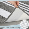 image:imageHOMORE Bathroom Runner Rug 24x60 Inch Washable Non Slip Bathroom Rug Long Absorbent Bath Rugs Quickly Dry Plush Bath Mats for Sink Shower Floor Navy BlueGrey