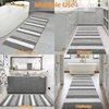 image:imageHOMORE Bathroom Runner Rug 24x60 Inch Washable Non Slip Bathroom Rug Long Absorbent Bath Rugs Quickly Dry Plush Bath Mats for Sink Shower Floor Navy BlueGrey