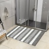 image:imageHOMORE Bathroom Runner Rug 24x60 Inch Washable Non Slip Bathroom Rug Long Absorbent Bath Rugs Quickly Dry Plush Bath Mats for Sink Shower Floor Navy BlueGreyWhite