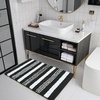 image:imageHOMORE Bathroom Runner Rug 24x60 Inch Washable Non Slip Bathroom Rug Long Absorbent Bath Rugs Quickly Dry Plush Bath Mats for Sink Shower Floor Navy BlueBlack