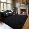 image:imageHOMORE Bedroom Rug 3x5 Black Rugs for Living Room Luxury Fluffy Area Rugs for Indoor Entrance Non Slip Kids Rug for Nursery Girls Boys DormBlack