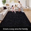 image:imageHOMORE Bedroom Rug 3x5 Black Rugs for Living Room Luxury Fluffy Area Rugs for Indoor Entrance Non Slip Kids Rug for Nursery Girls Boys DormBlack