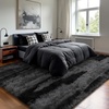 image:imageHOMORE Bedroom Rug 3x5 Black Rugs for Living Room Luxury Fluffy Area Rugs for Indoor Entrance Non Slip Kids Rug for Nursery Girls Boys DormBlack and Grey