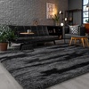 image:imageHOMORE Bedroom Rug 3x5 Black Rugs for Living Room Luxury Fluffy Area Rugs for Indoor Entrance Non Slip Kids Rug for Nursery Girls Boys DormBlack and Grey