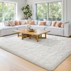 image:imageHOMORE Bedroom Rug 3x5 Black Rugs for Living Room Luxury Fluffy Area Rugs for Indoor Entrance Non Slip Kids Rug for Nursery Girls Boys DormIvory