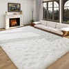 image:imageHOMORE Bedroom Rug 3x5 Black Rugs for Living Room Luxury Fluffy Area Rugs for Indoor Entrance Non Slip Kids Rug for Nursery Girls Boys DormIvory