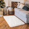 image:imageHOMORE Bedroom Rug 3x5 Black Rugs for Living Room Luxury Fluffy Area Rugs for Indoor Entrance Non Slip Kids Rug for Nursery Girls Boys DormIvory