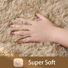 image:imageHOMORE Bedroom Rug 3x5 Black Rugs for Living Room Luxury Fluffy Area Rugs for Indoor Entrance Non Slip Kids Rug for Nursery Girls Boys DormLight Tan