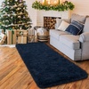 image:imageHOMORE Bedroom Rug 3x5 Black Rugs for Living Room Luxury Fluffy Area Rugs for Indoor Entrance Non Slip Kids Rug for Nursery Girls Boys DormNavy