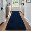 image:imageHOMORE Bedroom Rug 3x5 Black Rugs for Living Room Luxury Fluffy Area Rugs for Indoor Entrance Non Slip Kids Rug for Nursery Girls Boys DormNavy