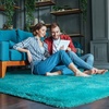 image:imageHOMORE Bedroom Rug 3x5 Black Rugs for Living Room Luxury Fluffy Area Rugs for Indoor Entrance Non Slip Kids Rug for Nursery Girls Boys DormTurquoise Blue