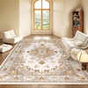 image:imageHOMORE Black Area Rug 5x7 Living Room Rug Washable Rugs for Bedroom  Non Slip Low Pile Vintage Floral Throw Rugs for Dining Room FarmhouseBeige