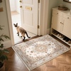image:imageHOMORE Black Area Rug 5x7 Living Room Rug Washable Rugs for Bedroom  Non Slip Low Pile Vintage Floral Throw Rugs for Dining Room FarmhouseBeige