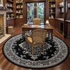 image:imageHOMORE Black Area Rug 5x7 Living Room Rug Washable Rugs for Bedroom  Non Slip Low Pile Vintage Floral Throw Rugs for Dining Room FarmhouseBlack