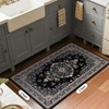 image:imageHOMORE Black Area Rug 5x7 Living Room Rug Washable Rugs for Bedroom  Non Slip Low Pile Vintage Floral Throw Rugs for Dining Room FarmhouseBlack