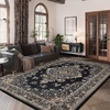 image:imageHOMORE Black Area Rug 5x7 Living Room Rug Washable Rugs for Bedroom  Non Slip Low Pile Vintage Floral Throw Rugs for Dining Room FarmhouseBlack