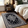image:imageHOMORE Black Area Rug 5x7 Living Room Rug Washable Rugs for Bedroom  Non Slip Low Pile Vintage Floral Throw Rugs for Dining Room FarmhouseBlack