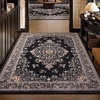 image:imageHOMORE Black Area Rug 5x7 Living Room Rug Washable Rugs for Bedroom  Non Slip Low Pile Vintage Floral Throw Rugs for Dining Room FarmhouseBlack