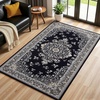 image:imageHOMORE Black Area Rug 5x7 Living Room Rug Washable Rugs for Bedroom  Non Slip Low Pile Vintage Floral Throw Rugs for Dining Room FarmhouseBlack