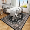 image:imageHOMORE Black Area Rug 5x7 Living Room Rug Washable Rugs for Bedroom  Non Slip Low Pile Vintage Floral Throw Rugs for Dining Room FarmhouseBlack