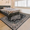 image:imageHOMORE Black Area Rug 5x7 Living Room Rug Washable Rugs for Bedroom  Non Slip Low Pile Vintage Floral Throw Rugs for Dining Room FarmhouseBlack
